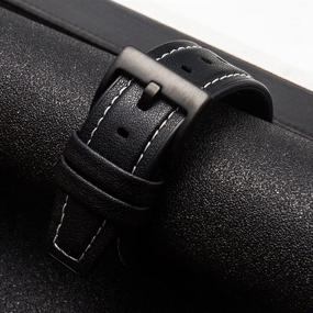 img 3 attached to 🔒 Genuine Leather Bands for Wyze Watch 47mm 44mm - Stylish Replacement Straps for Men and Women, Quick-Release Personalized Straps