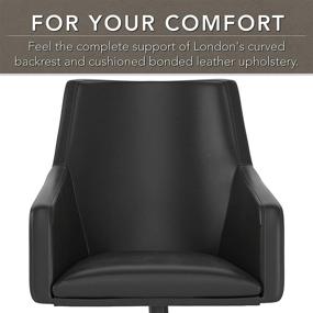 img 2 attached to ✨ Stylish and Ergonomic Bush Business Furniture London Mid Back Leather Box Chair in Black