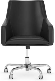 img 4 attached to ✨ Stylish and Ergonomic Bush Business Furniture London Mid Back Leather Box Chair in Black