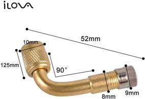 img 3 attached to Расширительный адаптер универсального клапана шины ILOVA, 90 градусов, для автомобиля, мотоцикла, велосипеда и скутера - набор из 2 длинных универсальных расширителей.