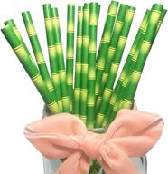 🎍 steadily green bamboo paper straws - pack of 100, 7.75 inch biodegradable drinking straws (bamboos green) logo