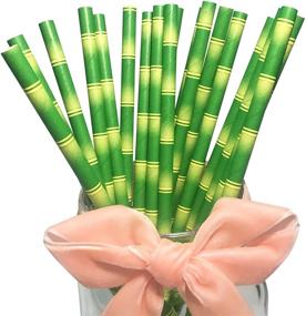 img 4 attached to 🎍 Steadily Green Bamboo Paper Straws - Pack of 100, 7.75 Inch Biodegradable Drinking Straws (Bamboos Green)