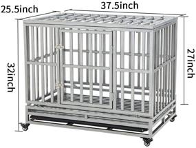 img 1 attached to 🐶 Luckup Heavy Duty Dog Cage: Strong Metal Kennel & Crate with Four Wheels - Ideal for Medium to Large Dogs, Easy to Install Pet Playpen