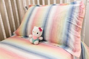 img 1 attached to 🌈 Henry and Brothers Cotton Cloud Kids' Quilt Bunk Bed Size: Ombre Rainbow Stripe - Top-Notch Comfort and Style