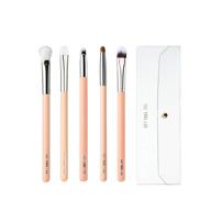 💄 the tool lab 404 eye shadow brush set - angled precision define brushes for eyeliner blending definer, professional concealer shading crease, travel kit 5 piece brushes with case bag logo