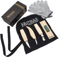 🔪 hutsuls wood whittling kit - beginner's razor sharp wood carving knife set in stunning gift box, whittling knife for kids and adults (8 pieces) logo