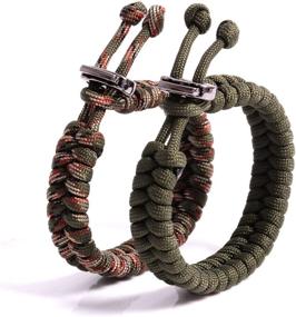 img 4 attached to 🐟 The Friendly Swede Fish Tail Paracord Survival Bracelets: Adjustable Size, Metal Clasp, 2-Pack - Fits 7”-8.5” (18-22 cm) Wrists