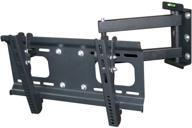 🖥️ monoprice full-motion articulating tv wall mount bracket | 32-55in tvs | max 88 lbs | extends 3.8-18.7in | vesa 400x200 | concrete & brick compatible | black logo