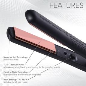 img 3 attached to Прямая Титановая Утюжка HerStyler – Утюжок для волос с титановыми пластинами розового золота шириной 1,5 дюйма – Добейтесь шелковистых волос с этим манящим утюжком с двойным напряжением.