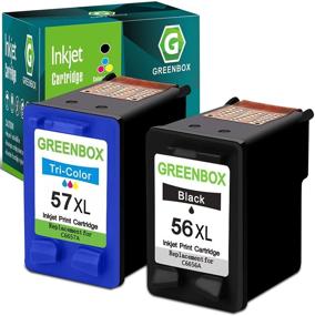 img 4 attached to 🖨️ GREENBOX Remanufactured Ink Cartridge for HP 56 57 - Deskjet 5650, 5550, Photosmart 7350, and More! (1 Black, 1 Tri-Color)