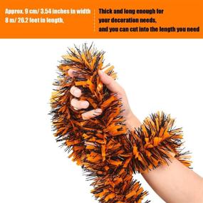 img 1 attached to 🎃 Add Spookiness to Your Party with WILLBOND Halloween Tinsel Garland - Black and Orange Metallic Hanging Decorations for Halloween Party Holiday Supplies
