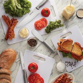 img 2 attached to 🔳 Set of 3 White Rectangle Farberware Plastic Cutting Boards