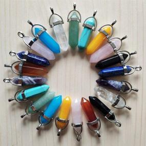 img 3 attached to ✨ Enhance Your Jewelry Collection with Carykon 10pcs Bullet Shaped Healing Chakra Pendants: Assorted Quartz Crystal Stones for Necklace Making