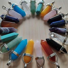 img 2 attached to ✨ Enhance Your Jewelry Collection with Carykon 10pcs Bullet Shaped Healing Chakra Pendants: Assorted Quartz Crystal Stones for Necklace Making