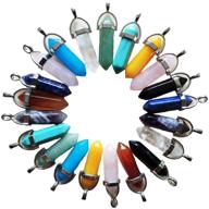 ✨ enhance your jewelry collection with carykon 10pcs bullet shaped healing chakra pendants: assorted quartz crystal stones for necklace making logo