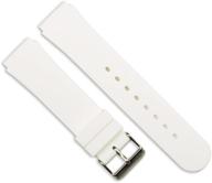 🔴 white smooth rubber watchband - 20mm size: durable & comfortable logo