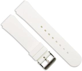 img 1 attached to 🔴 White Smooth Rubber Watchband - 20mm Size: Durable & Comfortable