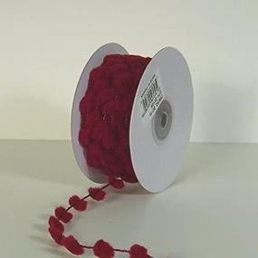 img 4 attached to 🎀 Burgundy Fuzzy Pom Pom Wired Trim Ribbon Lace - AK TRADING CO. 25 Yards: High-Quality Decorative Crafts