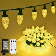 commercial grade 100 led c9 christmas lights: warm white strand for garden, yard, and christmas décor логотип