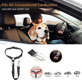 img 2 attached to 🐾 Zhilishu 2-in-1 Dog Seat Belt: Headrest Restraint for Pet Car Safety with Bowl for Large, Medium, and Small Dogs
