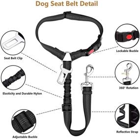 img 1 attached to 🐾 Zhilishu 2-in-1 Dog Seat Belt: Headrest Restraint for Pet Car Safety with Bowl for Large, Medium, and Small Dogs