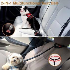 img 3 attached to 🐾 Zhilishu 2-in-1 Dog Seat Belt: Headrest Restraint for Pet Car Safety with Bowl for Large, Medium, and Small Dogs