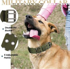 img 2 attached to SALFSE Military Dog Collar: Tactical Adjustable 1.5” Width Nylon Working K9 Collar with Metal D Ring & Buckle - High-Quality and Durable