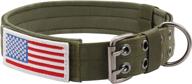 salfse military dog collar: tactical adjustable 1.5” width nylon working k9 collar with metal d ring & buckle - high-quality and durable logo