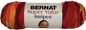 img 1 attached to 🧶Пряжа Bernat Super Value - 4 среднего веса, 100% акриловая - 140г - Мультиколор - Машинная стирка и долговечность