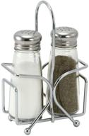 🧂 convenient salt and pepper shaker set with stylish rack logo