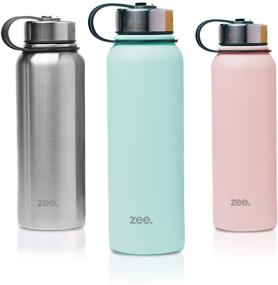 img 3 attached to 🧊 Zee. Stainless Steel Double Wall Vacuum Insulated Thermos Water Bottle - Hot & Cold Drinks, Leak-Proof & Portable