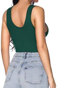 img 2 attached to MANGOPOP Womens Ribbed Racerback Bodysuits Women's Clothing in Bodysuits