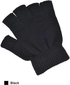 img 3 attached to 🧤 Knitted Fingerless Gloves Mittens for Girls - Bememo Accessory