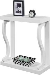 img 2 attached to Stylish & Functional: Convenience Concepts Newport Gramercy Console Table in White