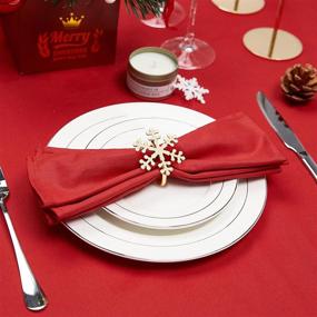 img 2 attached to 🎄 Glamorous AW BRIDAL Christmas Napkin Rings - Set of 6 Snowflake Gold Napkin Rings for Festive Gatherings