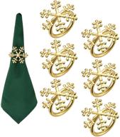 🎄 glamorous aw bridal christmas napkin rings - set of 6 snowflake gold napkin rings for festive gatherings logo