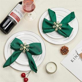 img 1 attached to 🎄 Glamorous AW BRIDAL Christmas Napkin Rings - Set of 6 Snowflake Gold Napkin Rings for Festive Gatherings