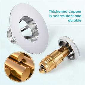 img 1 attached to Efficient Stainless Steel Bullet Core Push Pop Up Bathroom Sink Stopper with No Overflow & Drain Basket