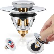 efficient stainless steel bullet core push pop up bathroom sink stopper with no overflow & drain basket logo