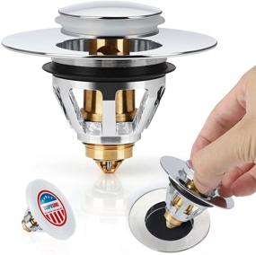 img 4 attached to Efficient Stainless Steel Bullet Core Push Pop Up Bathroom Sink Stopper with No Overflow & Drain Basket