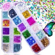 🦋 joyjuly 3d holographic butterfly nail glitter: stunning 24 color/set butterfly nail sequins for nail art decoration & diy crafting logo