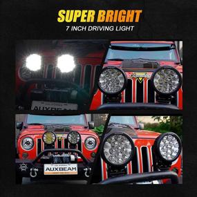 img 2 attached to 🚦 Auxbeam 2Pcs 7-inch Round LED Driving Lights - 80W LED Off-Road Light Bar, Offroad Vehicle Work Lights, 8000lm Combo Beams for Truck ATV UTV Golf Cart Lighting Pickup