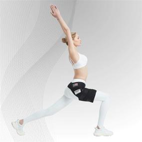 img 2 attached to Cleviss Groin Support Wrap for Pulled Quadriceps Thigh Muscle, Hip Brace for Sciatica Nerve Pain Relief, Hip Flexor Strain, Bursitis, and Arthritis. Compression SI Belt Sleeve for Men and Women