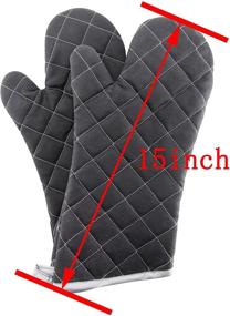 img 3 attached to 🔥 ARCLIBER Oven Mitts: Flame Retardant, Heat Resistant up to 425°F, 15 Inch, Black (2-Pack)