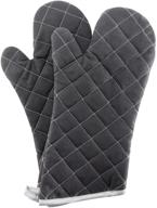 🔥 arcliber oven mitts: flame retardant, heat resistant up to 425°f, 15 inch, black (2-pack) logo