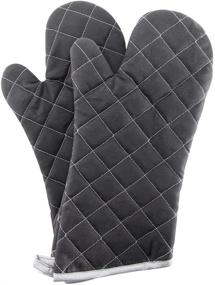 img 4 attached to 🔥 ARCLIBER Oven Mitts: Flame Retardant, Heat Resistant up to 425°F, 15 Inch, Black (2-Pack)