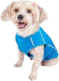 img 2 attached to 🐶 Pet Life Active 'Racerbark' 4-Way Stretch Performance Active Dog Tank Top T-Shirt - Large, Blue - Top Choice for Active Pets!
