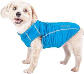 img 4 attached to 🐶 Pet Life Active 'Racerbark' 4-Way Stretch Performance Active Dog Tank Top T-Shirt - Large, Blue - Top Choice for Active Pets!