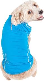 img 3 attached to 🐶 Pet Life Active 'Racerbark' 4-Way Stretch Performance Active Dog Tank Top T-Shirt - Large, Blue - Top Choice for Active Pets!