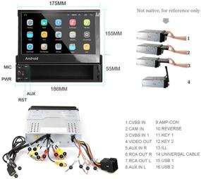 img 3 attached to 🚗 Hikity Android Одинарная магнитола с сенсорным экраном: 7" раскладывающееся радио с Bluetooth, WiFi, GPS навигацией, Mirror Link и камерой заднего вида